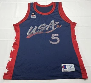 Vintage Grant Hill Team USA #5 Champion Basketball Jersey Size 44 Blue - Picture 1 of 10