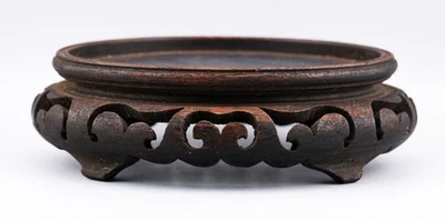 Antique Chinese Carved Wood Stand Display Scroll Base for Vase Qing 20th C - Image 1 of 4