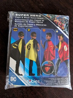 Rubies DC Super Hero Cape And Mask Assortment~Batman Robin Superman & Flash - Image 1 of 2