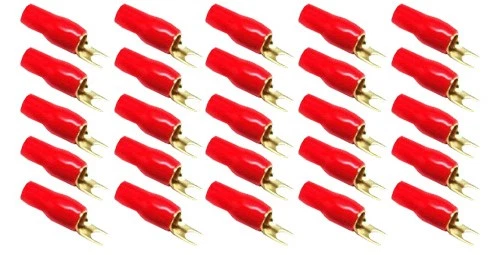 Stinger S4GBSBR Car Stereo Gold 4Ga Power Wire Red Spade Terminals 25 Pack - Image 1 of 1