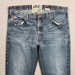 Ariat M5 Jeans Herren 40x30 blau Straight Durham Whiskered Cowboy Workwear Rodeo - Bild 1 von 13