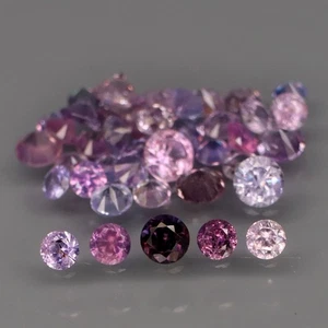 Round Diamond Cut 2 to 2.9mm.Fancy Color Sapphire Madagascar 40Pcs/2.43Ct. - Picture 1 of 6