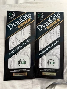 Two MASTER GRIP DYNA GRIP ELITE Premium Leather Golf Glove Regular Left - Medium - Picture 1 of 2