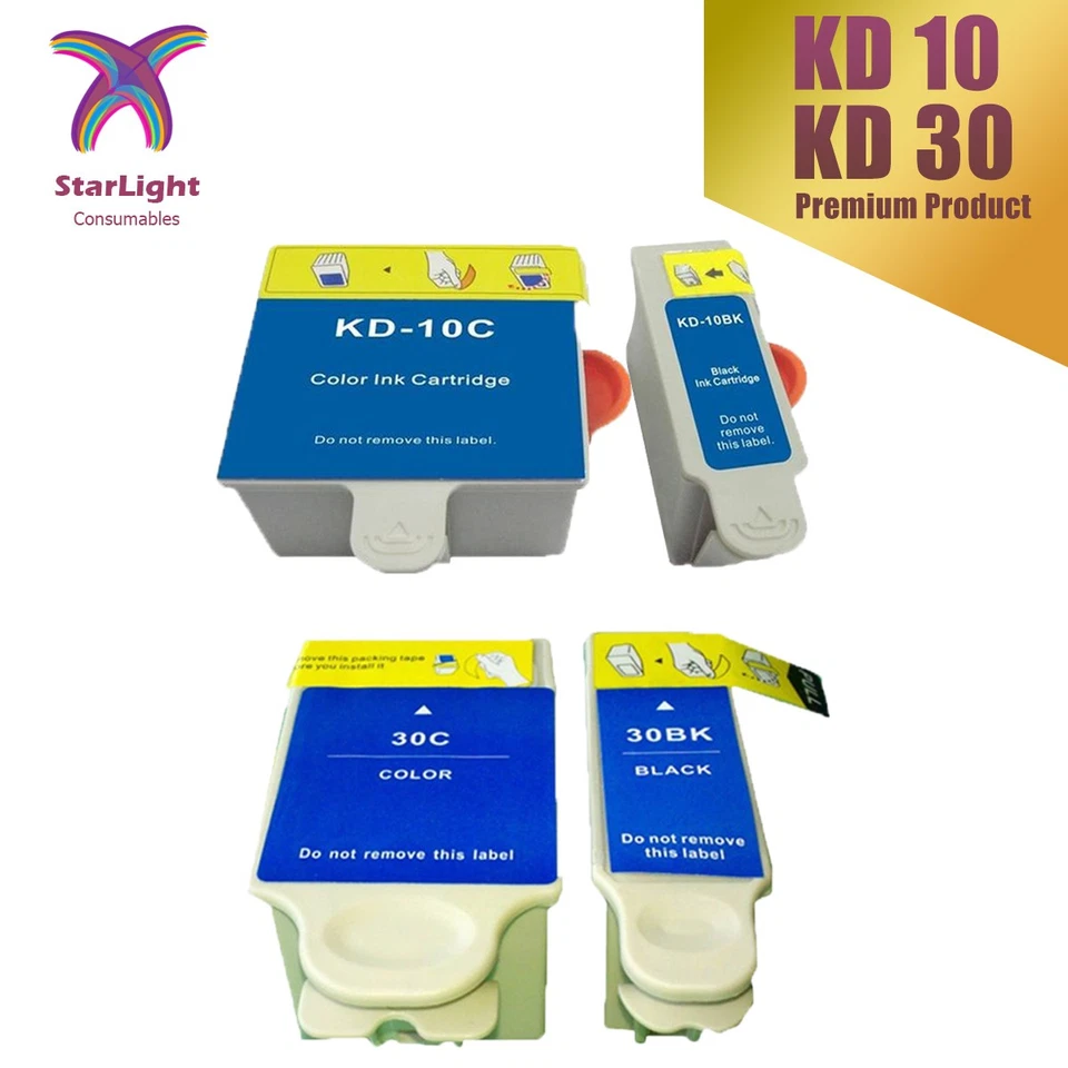 Ink Cartridges Fits For Kodak 10 30 Black & Tri-Colours LOT - Image 1 of 4