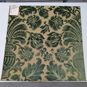 Vintage Italian Brunschwig & Fils Mirande Velvet Damask Evergreen 27x27 inches - Picture 1 of 4