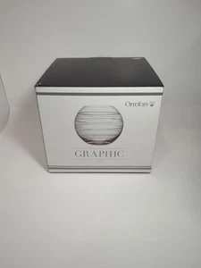 Orrefors Grafik Vase rund mittel 7,9" von Magnus Forthmeiier Schweden Kristall Neu im Karton - Bild 1 von 8