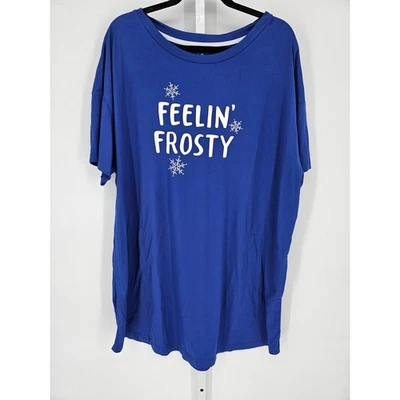Camiseta de dormir para mujer Secret Treasures manga corta Feelin azul escarchado talla L Foto 1 de 4
