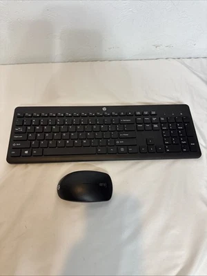HP 230 Wireless Keyboard And Mouse Combo Windows 11 10 Dongle Black Works Tested - Image 1 of 4