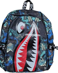 Blau und grün Hai Rucksack für Kinder/Teens/Erwachsene NEU Standardgröße - Bild 1 von 3