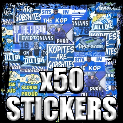50x Pegatinas Everton Ultras - Inspiradas en EFC, Evertonianos, Informales, Toffees Foto 1 de 4