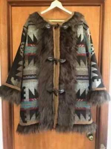 HANDGEFERTIGTER INDIANER DAMEN WINTERMANTEL - Bild 1 von 2