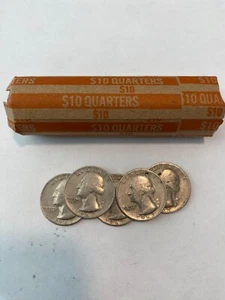 Cuartos de galón 1967, rollo de error sin acuñar, rollo original, 40 monedas sin clasificar - Imagen 1 de 1