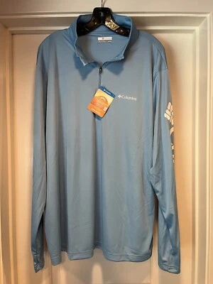 Pullover Columbia Rapid Creek 1/4 Cremallera XL Azul Claro UPF 50 Protección Solar Nuevo Foto 1 de 4