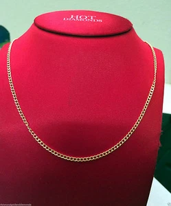 Collar de cadena Miami de eslabones cubanos huecos de oro amarillo de 14k real de 2,5 mm 22" pulgadas - Imagen 1 de 3