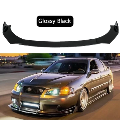 Front Bumper Lip Spoiler Splitter For Nissan Sentra SR Glossy Black Foto 1 de 4