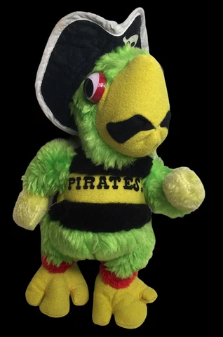 Vintage Pittsburgh Pirates Pirate Parrot 12” Plush BJ Toys Rare HTF Cover