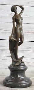 ART DECO NOUVEAU FIGURAL BRONZE NUDE MILO LADY FLAPPER GIRL LOST WAX METHOD GIFT - Picture 1 of 7