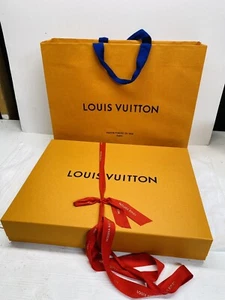 louis-vuitton box X large And Bag 18 1/2 X 13 7/8 W/ RED Ribbon - Picture 1 of 5