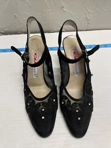MIMA Venezia Italia Tacones Nero (Negro) Transparente Estrás Eslinga Trasera Para Mujer EU 36 - Imagen 1 de 7