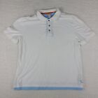 Carbon2Cobalt Polo Shirt Mens Medium White 100% Cotton Performance Short Sleeve