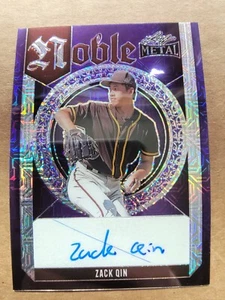 Zack Qin 2023 Leaf Metal Noble Purple Mojo Autograph 5/5 Baseball Card N-ZQ1 - Picture 1 of 10