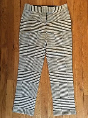 Auténticos Pantalones Derek Lam Capri Ajustados Negros Blancos Talla 6 EE. UU. Foto 1 de 4