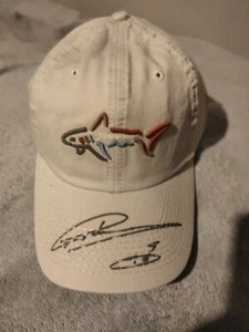 *RARE** Greg Norman Signed The Shark Hat NWT stone color autograph - Picture 1 of 6