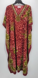 Miss Lavish Kaftan Lounge Morgenmantel Kleid Hauskleid Damen 14-16 rot künstlerischer Druck - Bild 1 von 6