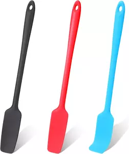 3 Pcs Silicone Jar Spatulas with Long Handle, Jam Spreader Rubber Spatula Heat R - Picture 1 of 12