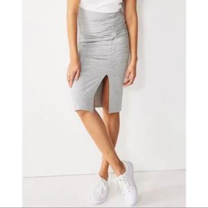 Falda midi gris con abertura acanalada Nine West talla S nueva con etiquetas - Imagen 1 de 3