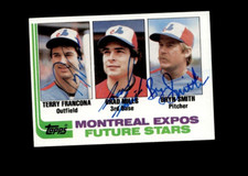 Terry Francona, Brad Mills, Bryn Smith 1982 Topps authentic autographed card