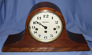 Vtg Benchmark Mantle Clock Untested Franz Hermle Cherry Finish Model Chime Wind - Picture 1 of 12