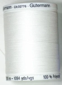 Gutermann Sew-all Thread 1000m 10 Pack #800 White, 100% Polyester - Imagen 1 de 1