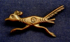 NATIVE AMERICAN Cast STERLING Stamped Handmade Vintage ROADRUNNER PIN - Picture 1 of 3
