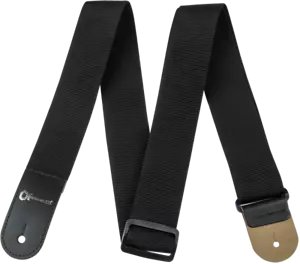 Charvel Logo 2" Poly Adjustable Guitar Strap, Black with Leather Ends - Picture 1 of 2