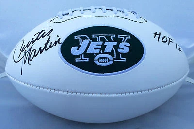 Curtis Martin Signed New York Jets Logo Football JSA - Image 1 of 2