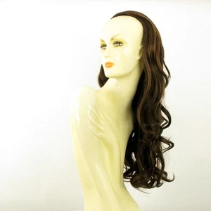 DT Half wig HairPiece long wavy chocolate poly mesh copper 25.6 :15/6h30 - Imagen 1 de 7
