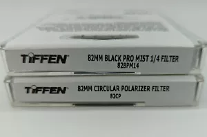 Tiffen 82mm Black Pro-Mist 1/4 Filter & Circular Polarizer Filter Set 2 Filters - Picture 1 of 12