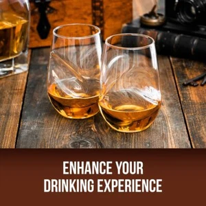 Whiskey Glass Gift Set of 2 Rocking Whiskey Glasses Tilting Tumblers Bar Wine UK - Picture 1 of 12