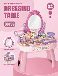 Accesorios de Maquillaje Princesa Niños Mesa con Espejo de Tocador y Silla Juego-NUEVO - Imagen 1 de 6