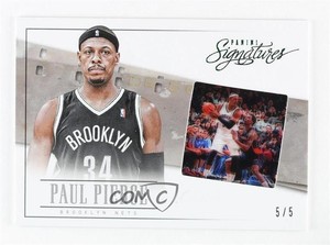 2013-14 Panini Signatures Film Green /5 Paul Pierce #110 HOF