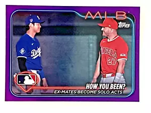2024 Topps Update How You Been? Ohtani/Trout Purple Foil /799 #US76 - Picture 1 of 2