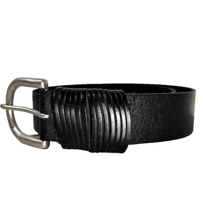 Lauren Ralph Lauren Women Black S Leather Belt Silver Buckle 1.5" W x 39" L NWT - Image 1 of 4