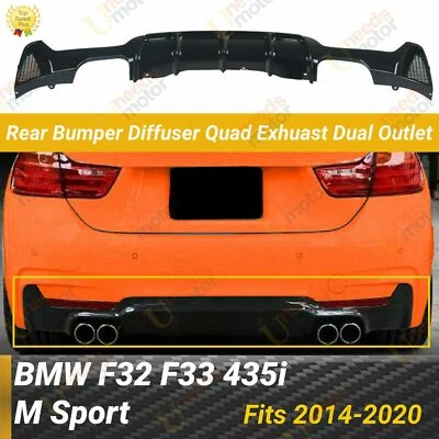 Fits 14-20 F32 BMW 435i 440i xDrive MP Style Rear Bumper Diffuser Quad Outlet - Image 1 of 4