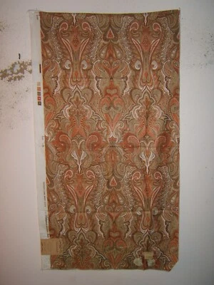 Scalamandre, Canção Persa, Algodão Vintage Paisley Esmaltado, Cor Laranja/Marrom - Imagem 1 de 2