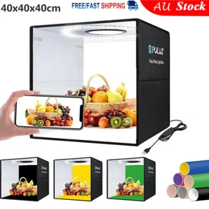 PULUZ 40cm Foldable Photo Studio Light Box Tent with LED Light 6 Backdrops - Picture 1 of 8