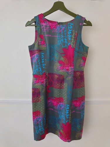 Mini abito vintage Kenzo Paisley stampa Pinafore taglia 40 UK 10 Y2k tasche con cerniera