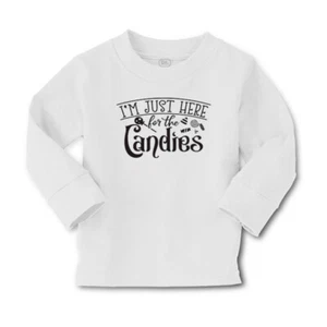 Kids Long Sleeve T Shirt I'M Just Here for The Candies Girls & Boys Clothes - Picture 1 of 12
