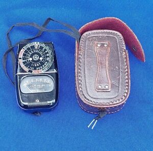 GE General Electric Vtg Light Meter For Photography Film Exposure Leather Case 