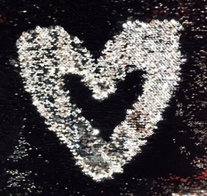 Black/Silver Shiny 5mm Flip-Up Sequin on Spandex, 54" inch, Sold By The Yard - Picture 1 of 1